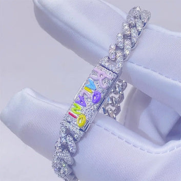6mm Moissanite Cuban Link Prong Bracelet