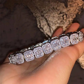 Moissanite Cluster Baguette Bracelet
