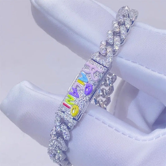 6mm Moissanite Cuban Link Prong Bracelet
